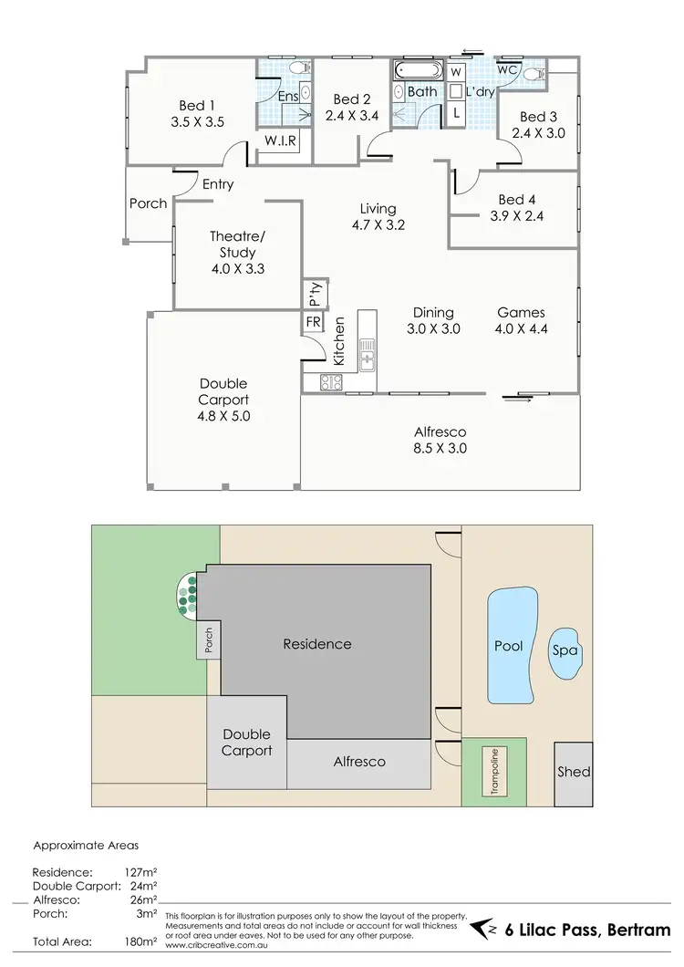 Floorplan of Homely house listing, 6 Lilac Pass, Bertram WA 6167