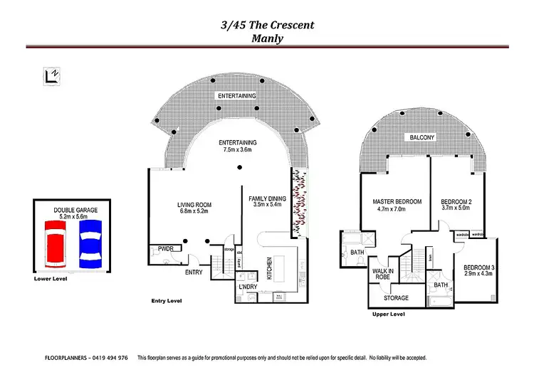 Floorplan of Homely apartment listing, 3/45 The Crescent, Manly NSW 2095