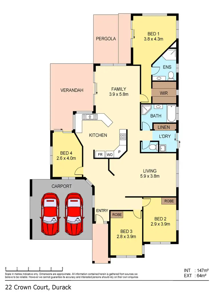 Floorplan of Homely house listing, 22 Crown Court, Durack NT 830
