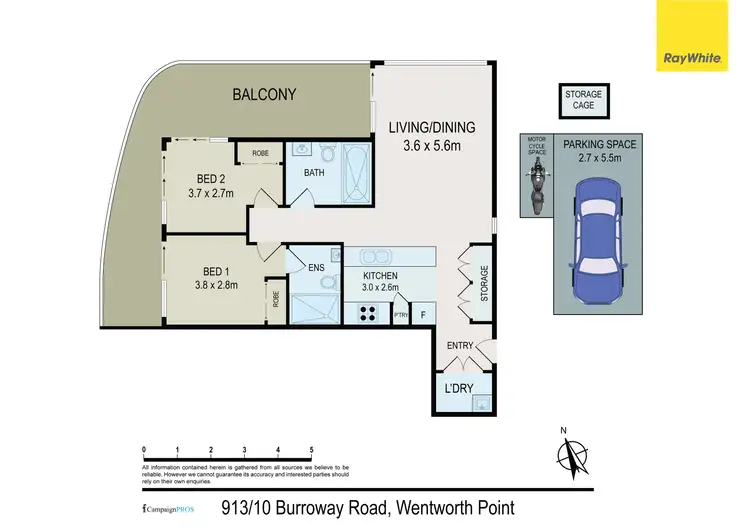 Floorplan of Homely apartment listing, 913/10 Burroway Road, Wentworth Point NSW 2127