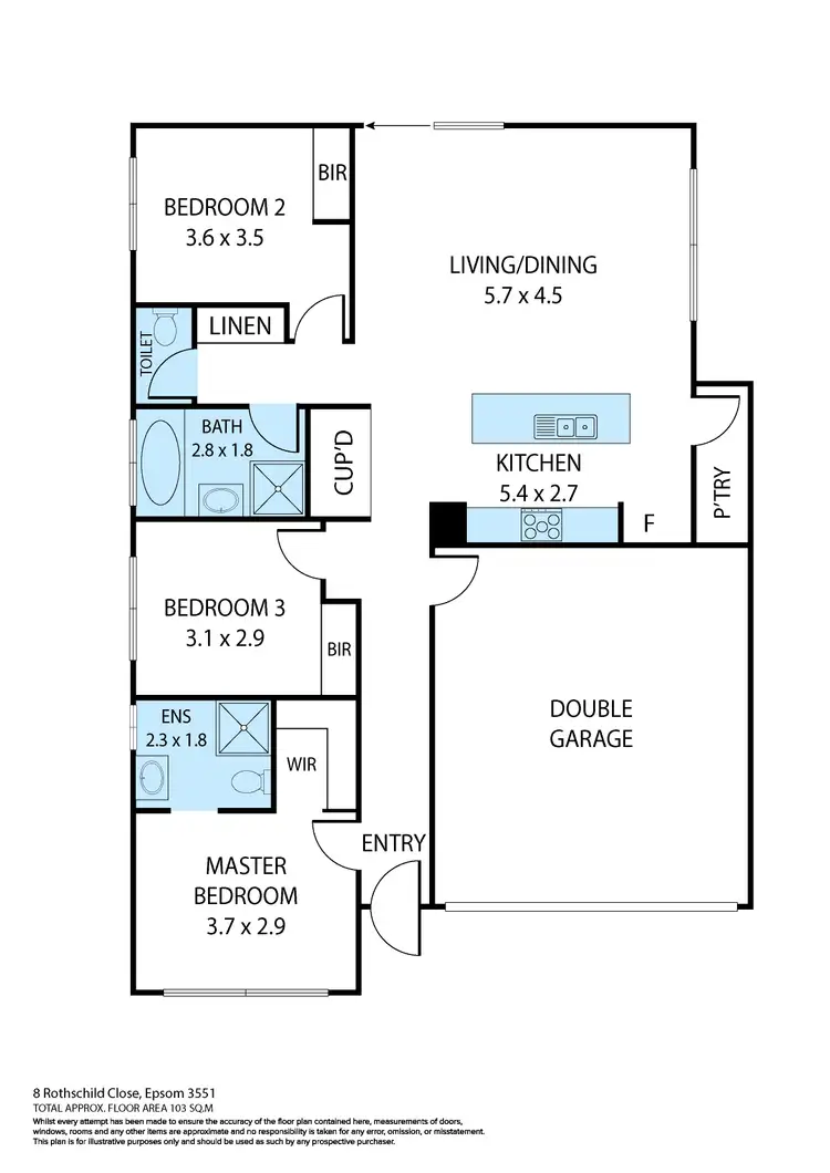 Floorplan of Homely house listing, 8 Rothschild Close, Epsom VIC 3551