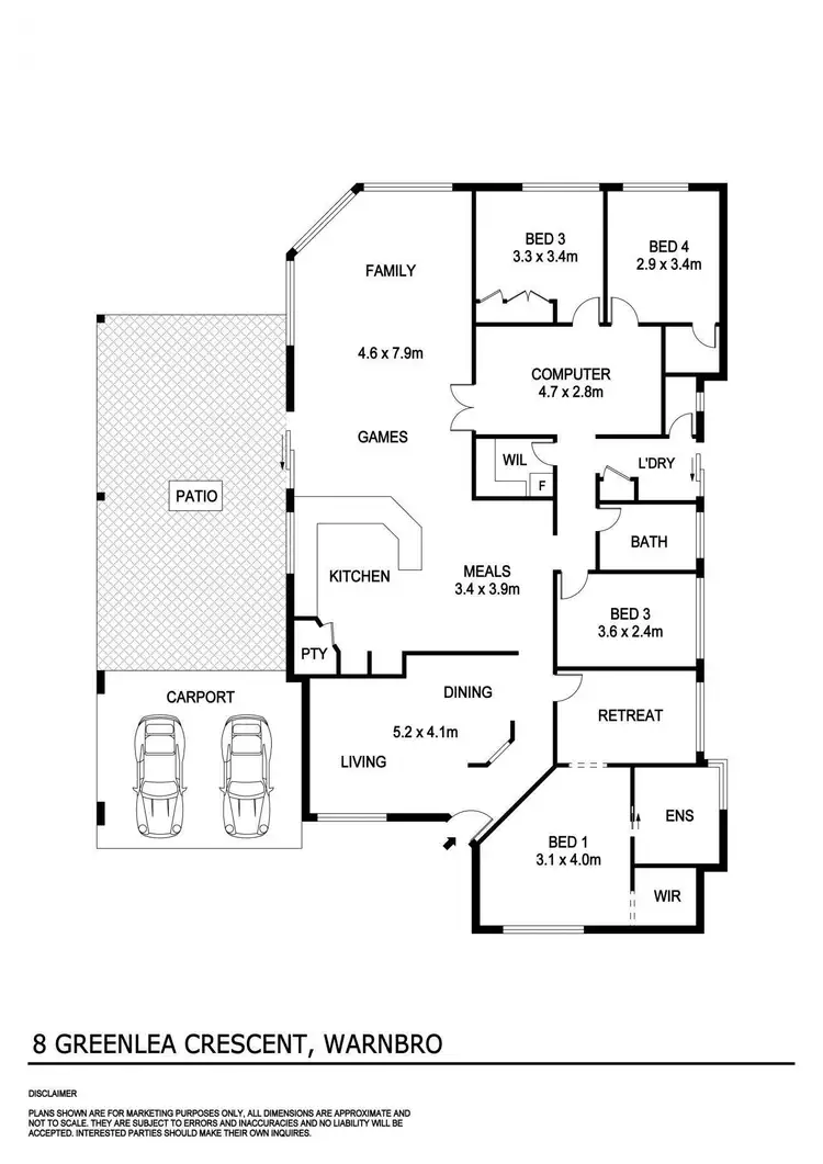 Floorplan of Homely house listing, 8 Greenlea Crescent, Warnbro WA 6169