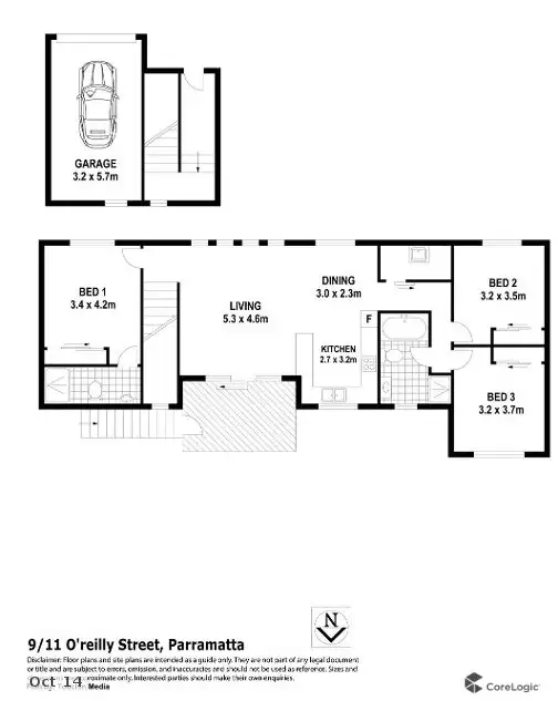 Floorplan of Homely townhouse listing, 9T/11 O'REILLY STREET, Parramatta NSW 2150