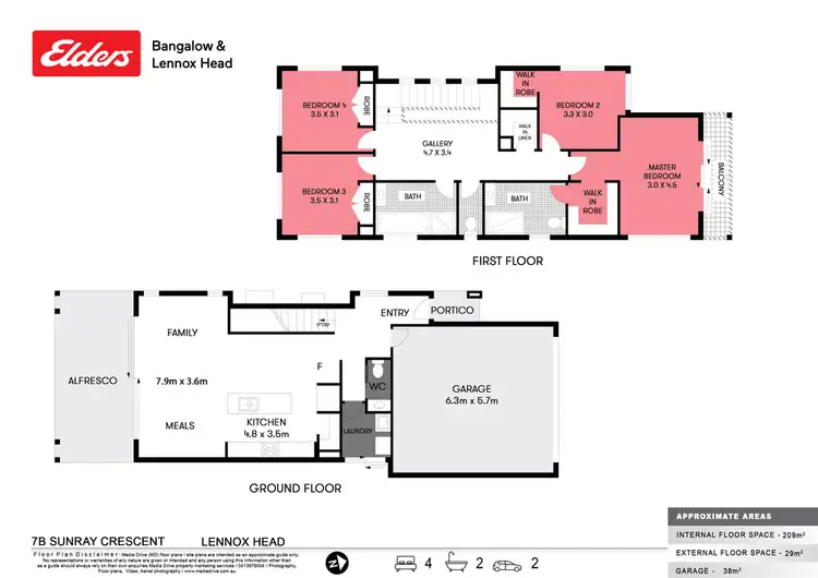 Floorplan of Homely house listing, 7B Sunray Crescent, Lennox Head NSW 2478