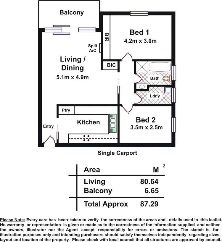 Floorplan of Homely apartment listing, 23/72 Military Road, Tennyson SA 5022
