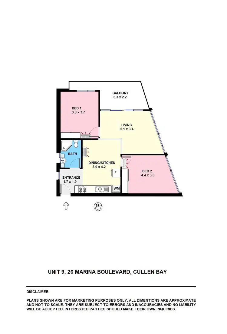 Floorplan of Homely unit listing, 9/26 Marina Boulevard, Larrakeyah NT 820