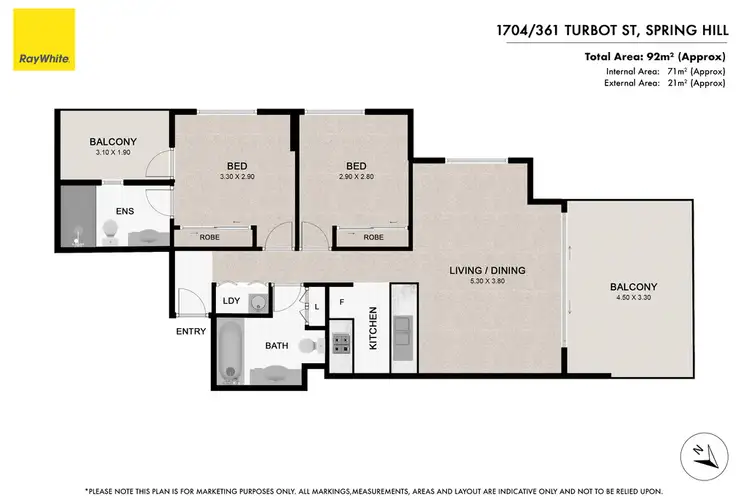 Floorplan of Homely apartment listing, 1704/361 Turbot Street, Spring Hill QLD 4000