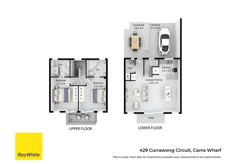 Floorplan of Homely townhouse listing, 429 Currawong Circuit, Cams Wharf NSW 2281
