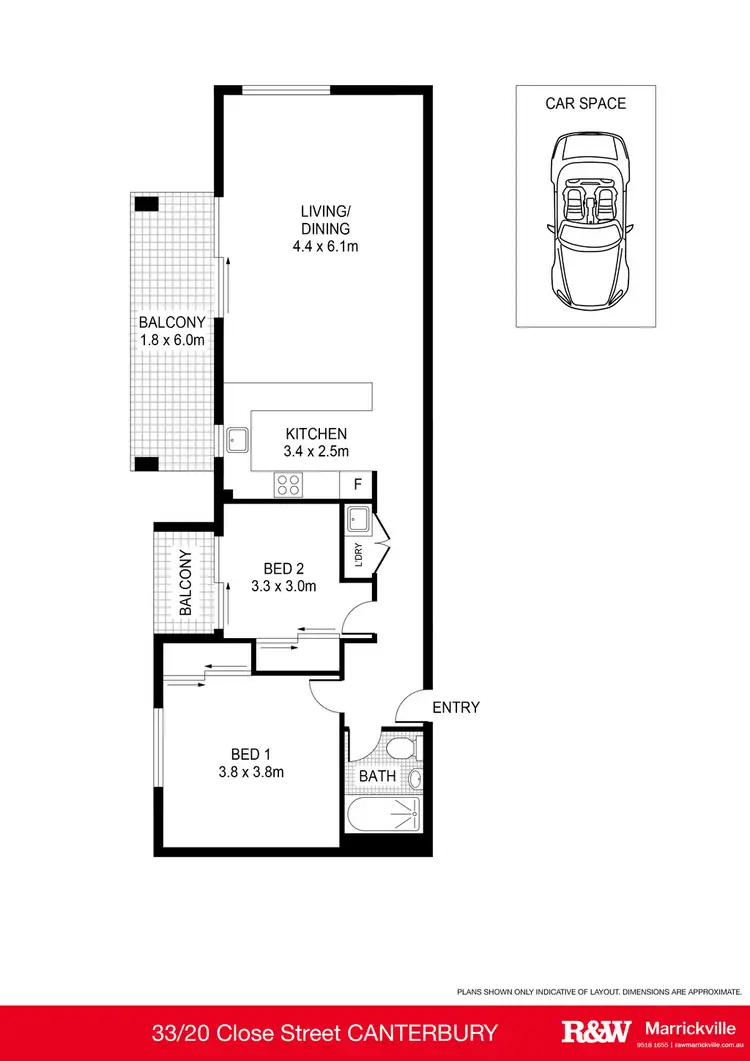 Floorplan of Homely unit listing, 33/20 Close Street, Canterbury NSW 2193