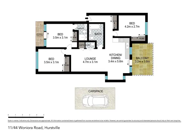 Floorplan of Homely apartment listing, 11/44-50 Woniora Road, Hurstville NSW 2220