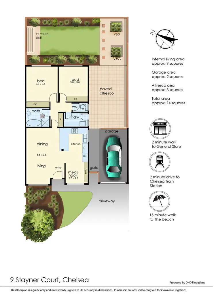 Floorplan of Homely villa listing, 9 Stayner Court, Chelsea VIC 3196