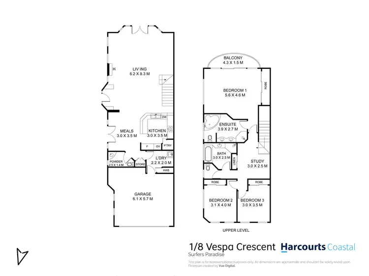 Floorplan of Homely semi-detached listing, 1/8 Vespa Crescent, Surfers Paradise QLD 4217