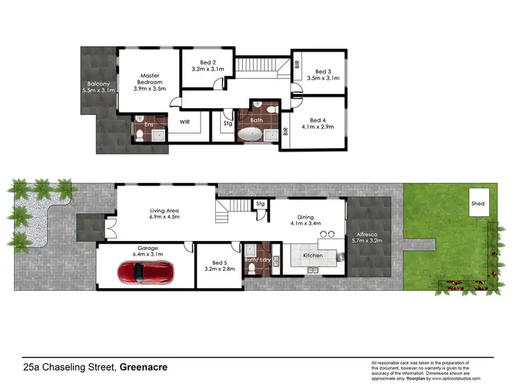 Floorplan of Homely semi-detached listing, 25a Chaseling Street, Greenacre NSW 2190