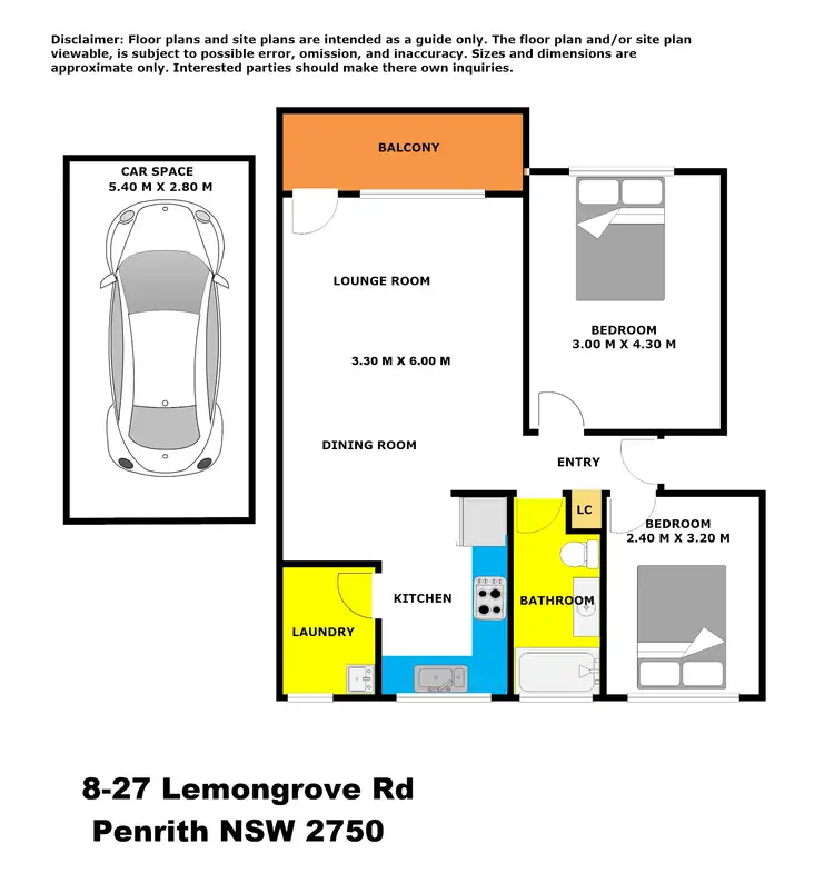 Floorplan of Homely unit listing, 8/27 Lemongrove Road, Penrith NSW 2750