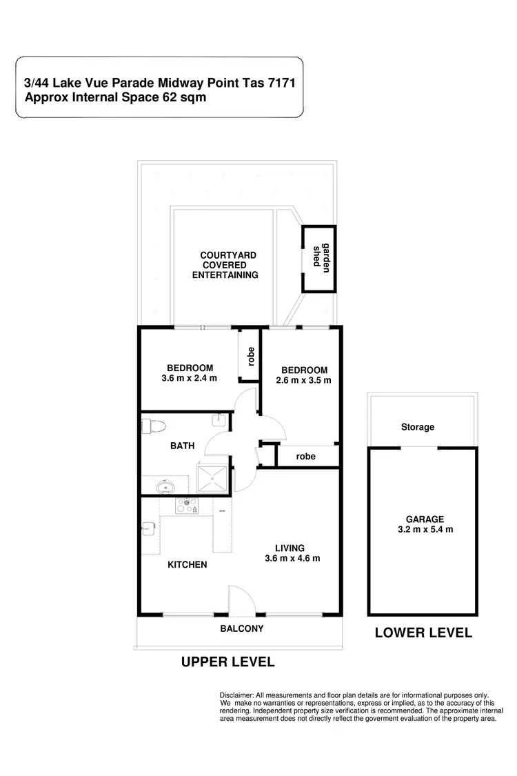 Floorplan of Homely unit listing, 3/44 Lake Vue Parade, Midway Point TAS 7171