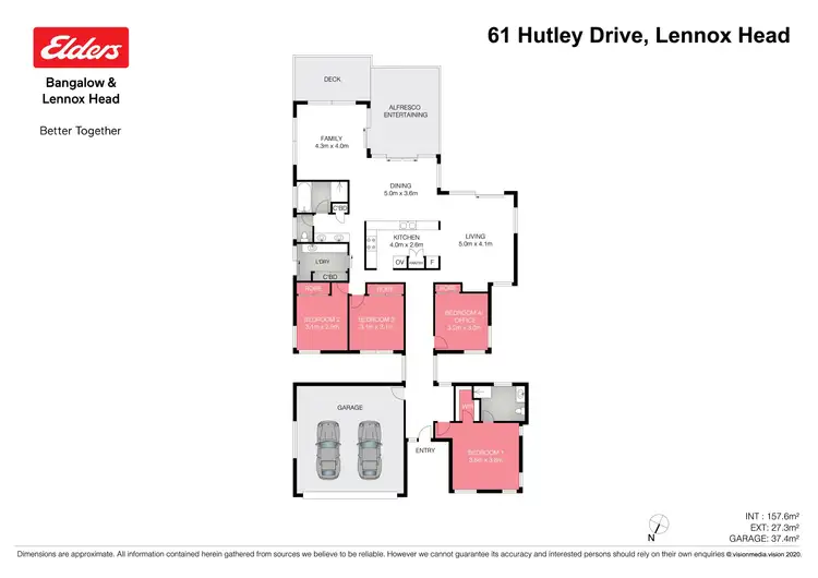 Floorplan of Homely house listing, 61 Hutley Drive, Lennox Head NSW 2478