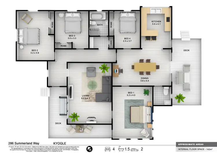 Floorplan of Homely house listing, 286 Summerland Way, Kyogle NSW 2474