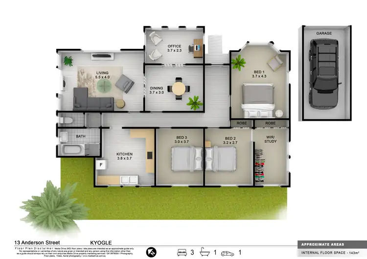 Floorplan of Homely house listing, 13 Anderson Street, Kyogle NSW 2474