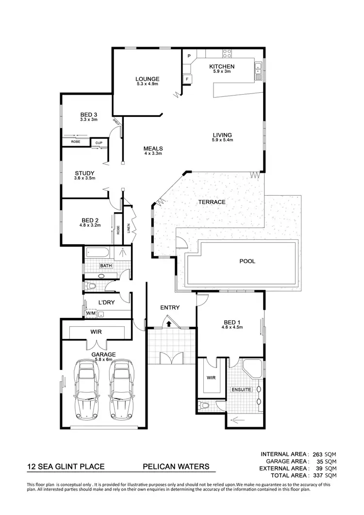 Floorplan of Homely house listing, 12 Sea Glint Place, Pelican Waters QLD 4551