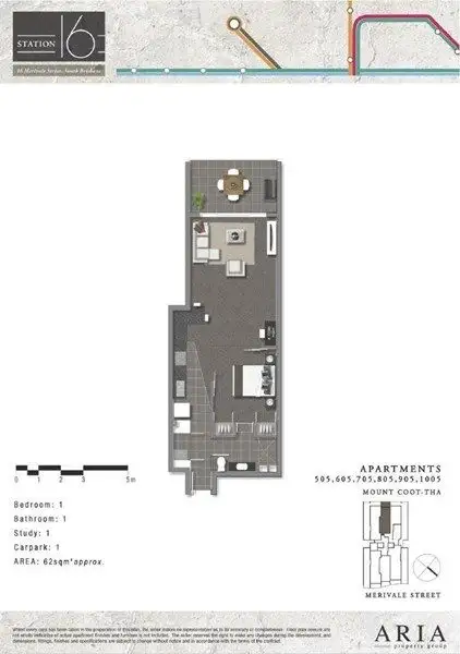 Floorplan of Homely apartment listing, 505/16 Merivale Street, South Brisbane QLD 4101