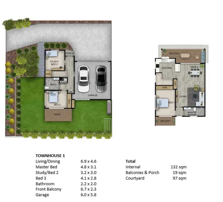 Floorplan of Homely townhouse listing, 4/13 Warrigal Street, Blackwall NSW 2256