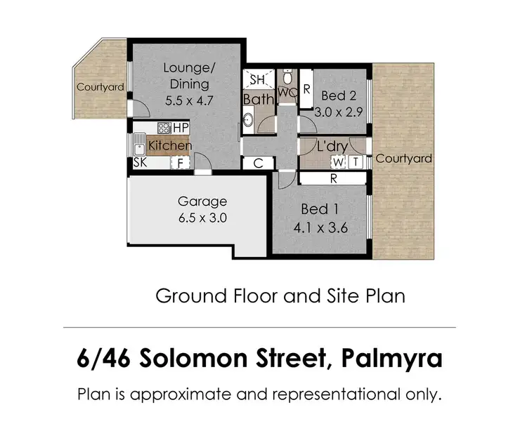 Floorplan of Homely villa listing, 6/46 Solomon Street, Palmyra WA 6157