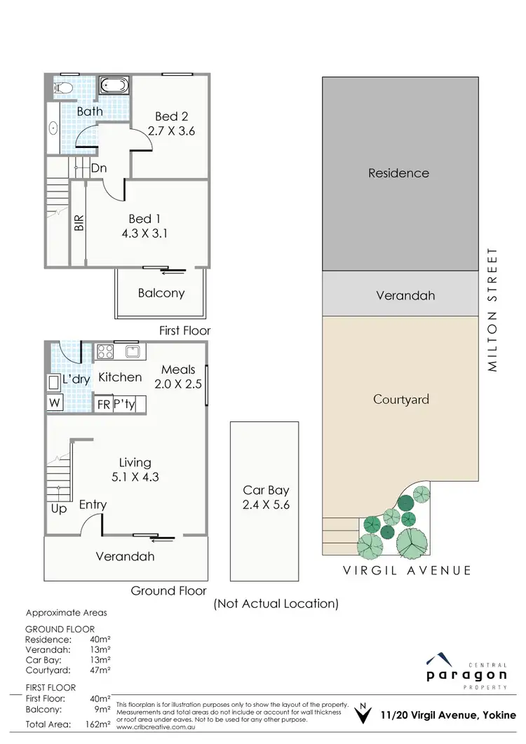 Floorplan of Homely townhouse listing, 11/20 Virgil Avenue, Yokine WA 6060