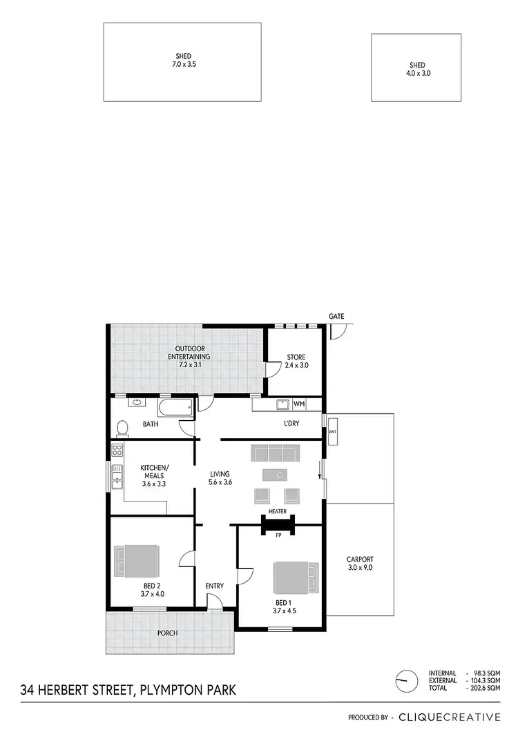 Floorplan of Homely house listing, 34 Herbert Street, Plympton Park SA 5038