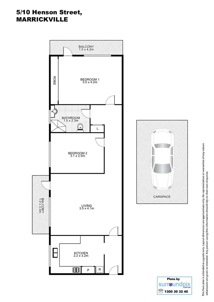 Floorplan of Homely unit listing, 5/10 Henson Street, Marrickville NSW 2204