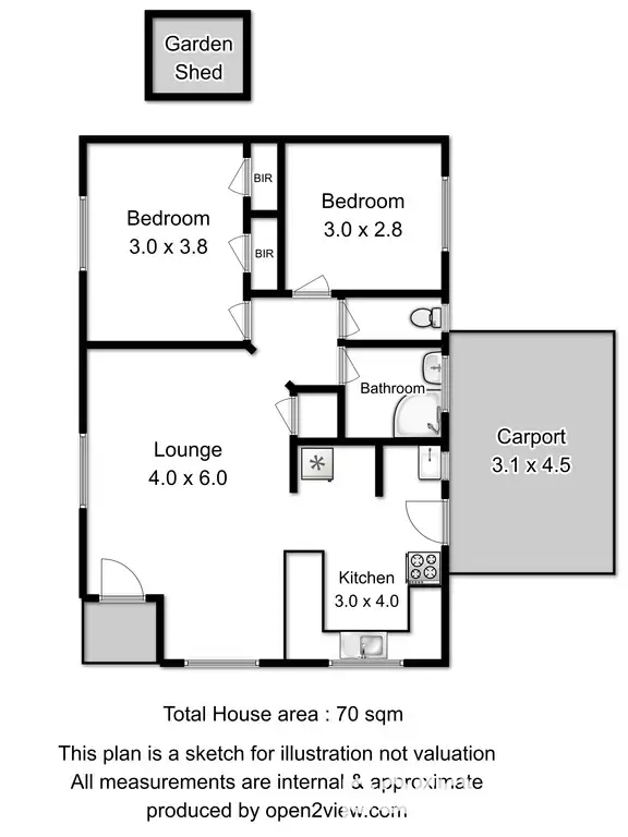 Floorplan of Homely unit listing, 3/99 Chris Street, Prospect Vale TAS 7250