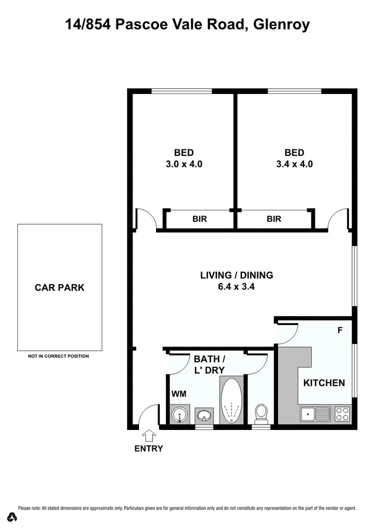 Floorplan of Homely apartment listing, 14/854 Pascoe Vale Road, Glenroy VIC 3046