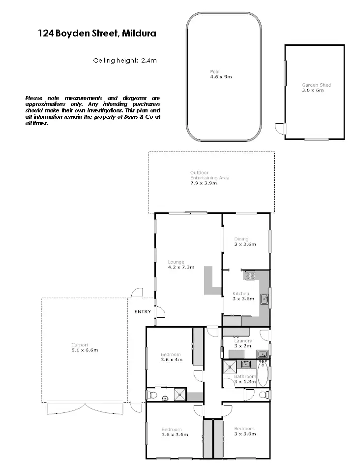 Floorplan of Homely house listing, 124 Boyden Street, Mildura VIC 3500