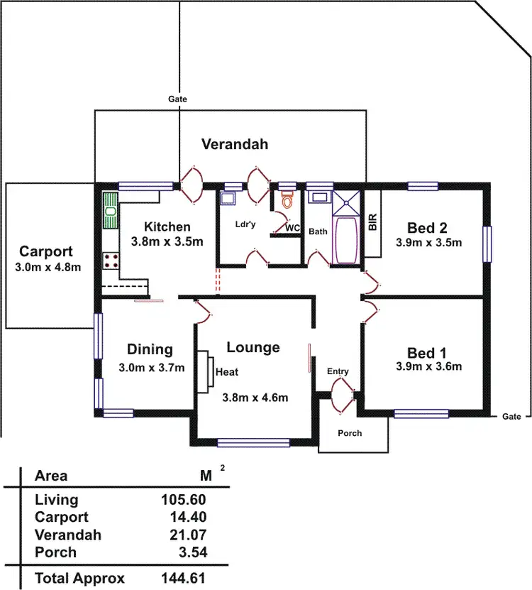 Floorplan of Homely house listing, 1/552 Brighton Road, South Brighton SA 5048