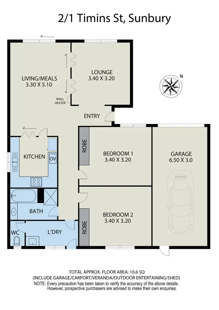 Floorplan of Homely unit listing, Unit 2/1 Timins Street, Sunbury VIC 3429