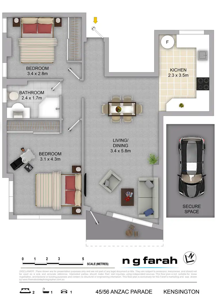 Floorplan of Homely unit listing, 45/56 Anzac Parade, Kensington NSW 2033