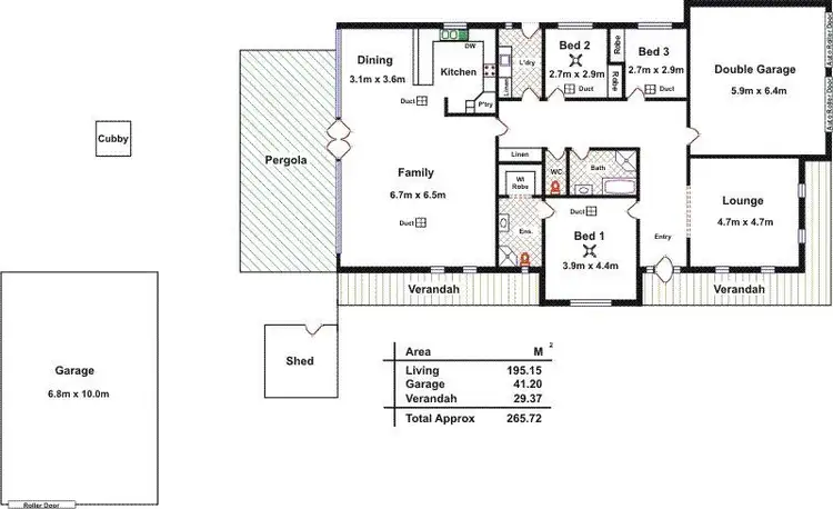 Floorplan of Homely house listing, 1 Crace Court, Evanston Park SA 5116