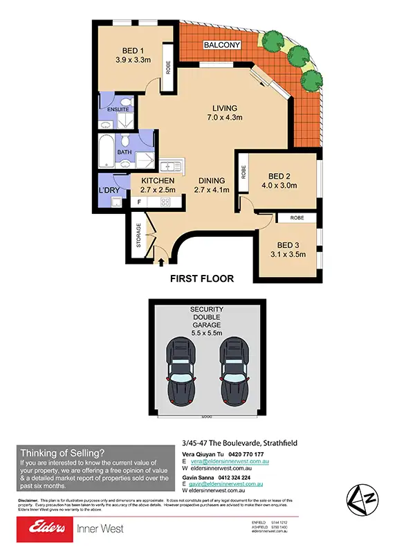 Floorplan of Homely unit listing, 3/45-47 The Boulevarde, Strathfield NSW 2135