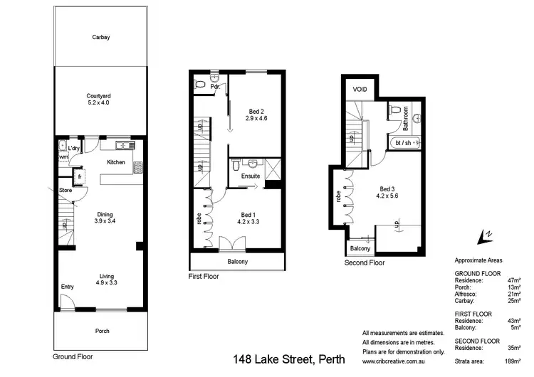 Floorplan of Homely townhouse listing, 148 Lake Street, Perth WA 6000