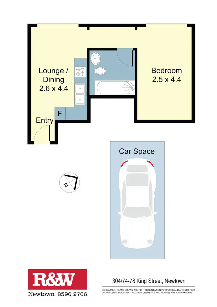 Floorplan of Homely studio listing, 304/74-88 King Street, Newtown NSW 2042