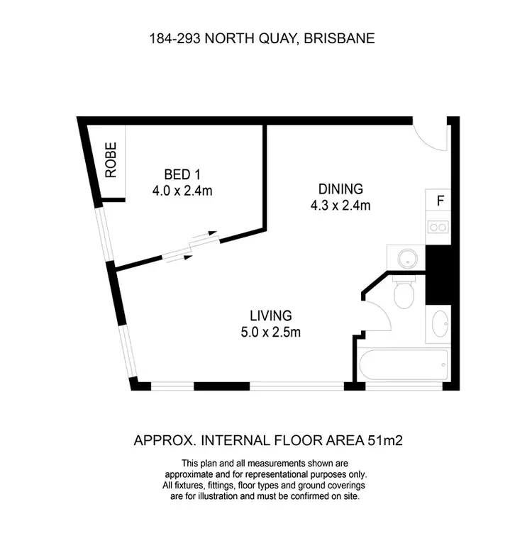 Floorplan of Homely apartment listing, 184/293 North Quay, Brisbane City QLD 4000