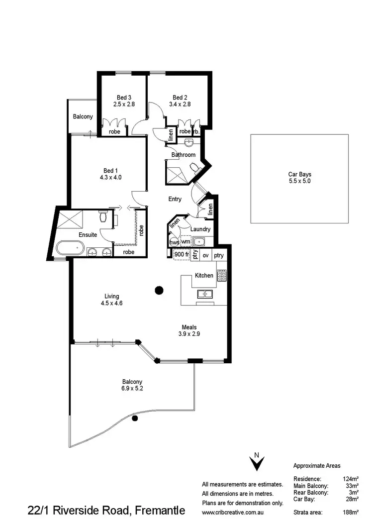 Floorplan of Homely apartment listing, 22/1 Riverside Road, East Fremantle WA 6158