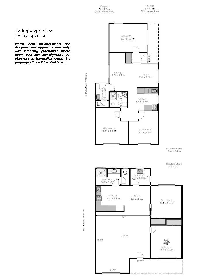 Floorplan of Homely house listing, 91 & 91A Lemon Avenue, Mildura VIC 3500