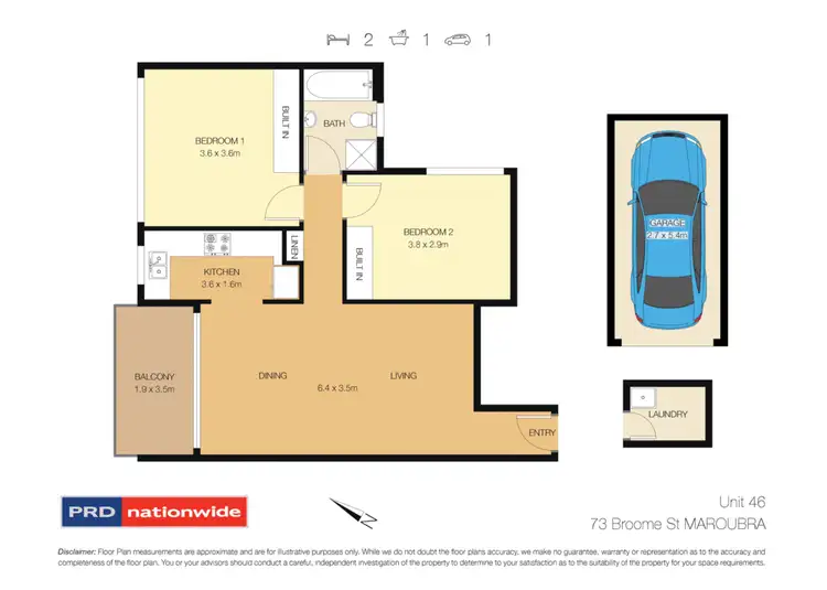 Floorplan of Homely unit listing, 46/73 Broome Street, Maroubra NSW 2035