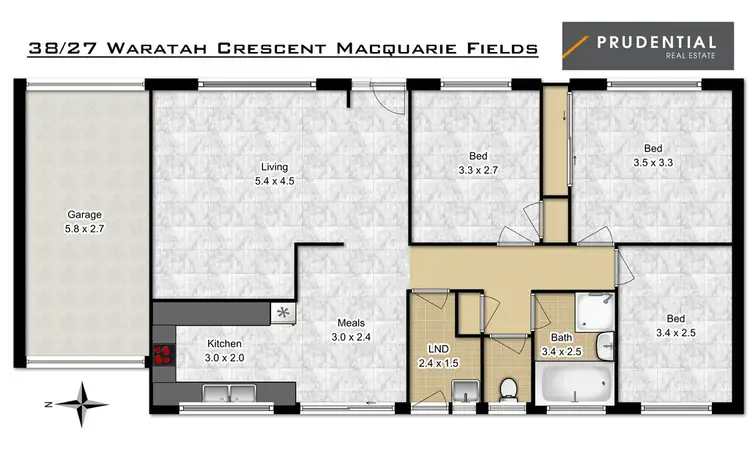 Floorplan of Homely townhouse listing, 38/27 Waratah Crescent, Macquarie Fields NSW 2564