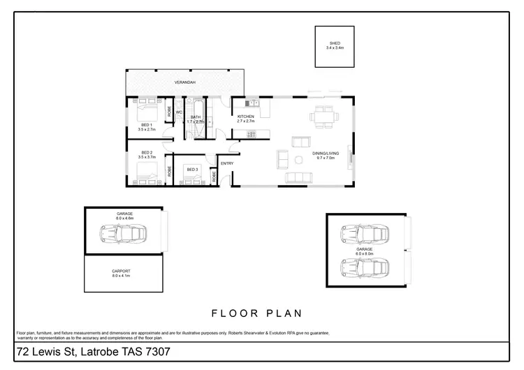 Floorplan of Homely house listing, 72 Lewis Street, Latrobe TAS 7307
