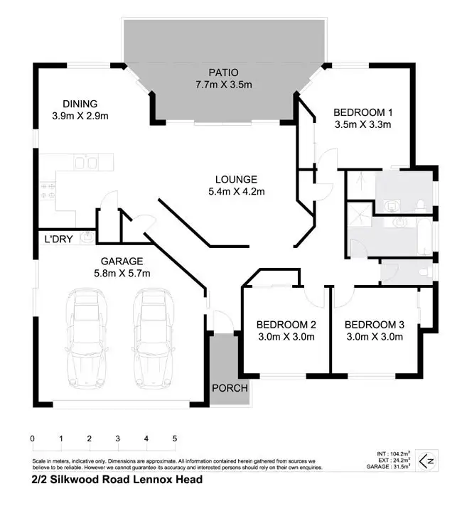 Floorplan of Homely semi-detached listing, 2/2 Silkwood Road, Lennox Head NSW 2478