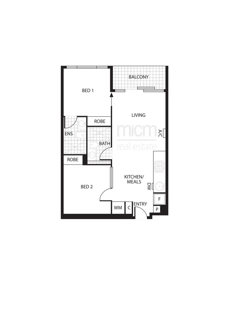 Floorplan of Homely apartment listing, 1404/33 Mackenzie Street, Melbourne VIC 3000