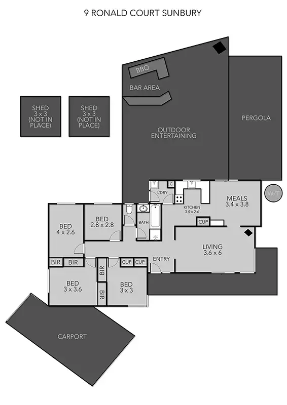Floorplan of Homely house listing, 9 Ronald Court, Sunbury VIC 3429