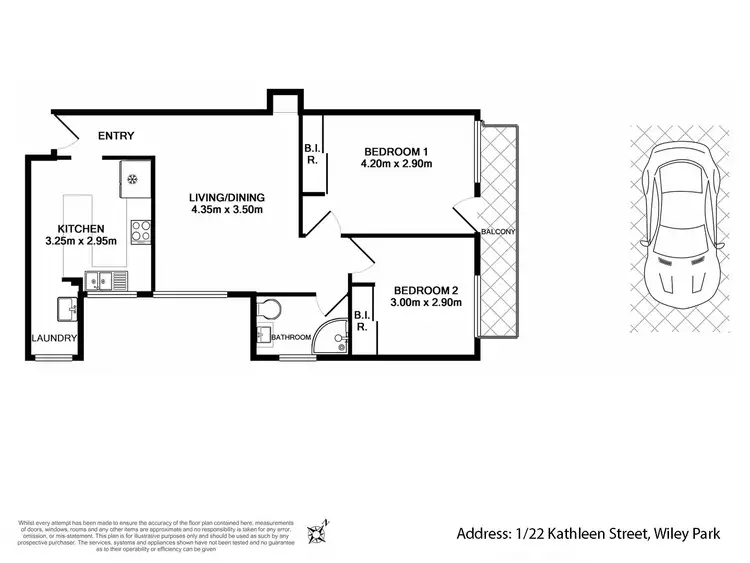 Floorplan of Homely unit listing, 1/22 Kathleen Street, Wiley Park NSW 2195