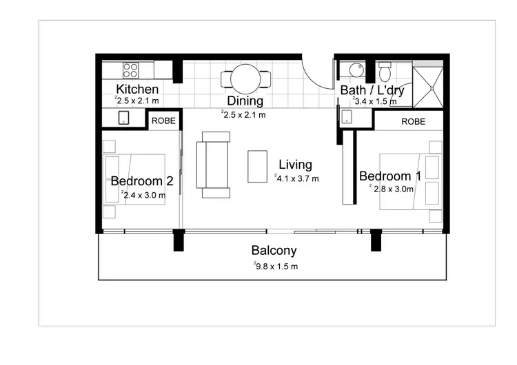 Floorplan of Homely apartment listing, 524/33 Warwick Street, Walkerville SA 5081
